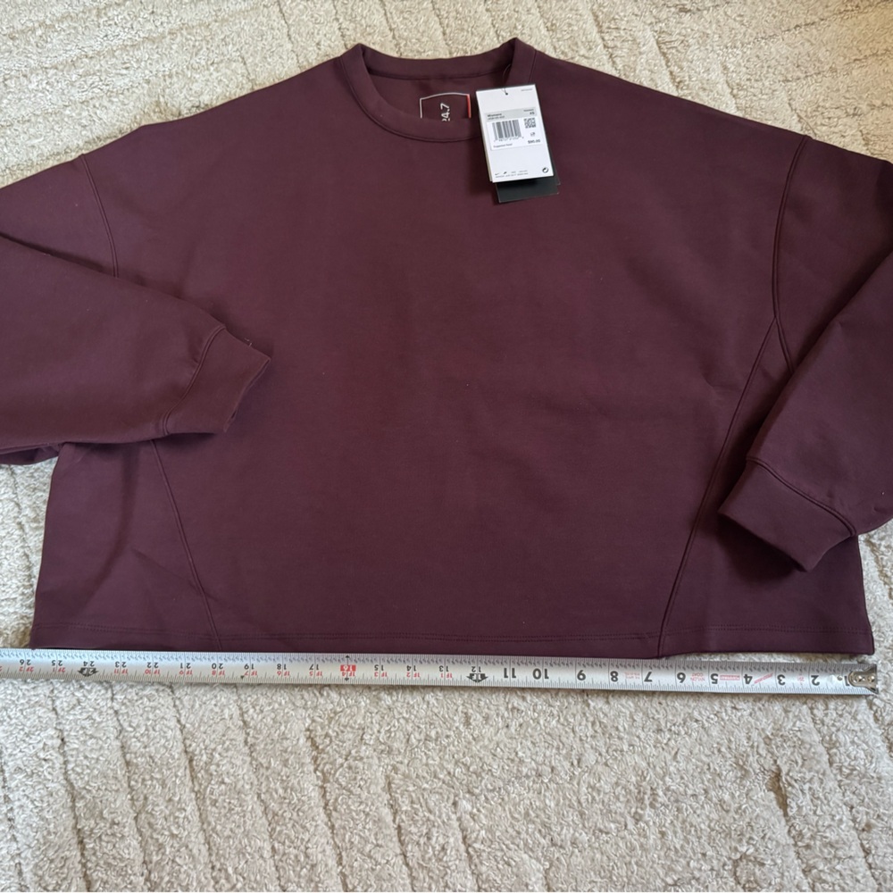 NWT Nike Women's Long Sleeve Crewneck Top - Deep Plum - Picture 8 of 11